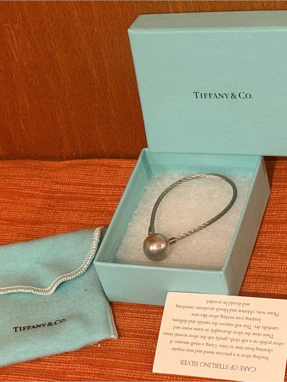Tiffany & Co. Paloma Picasso Sterling Silver Cable Key Ring — New in Box